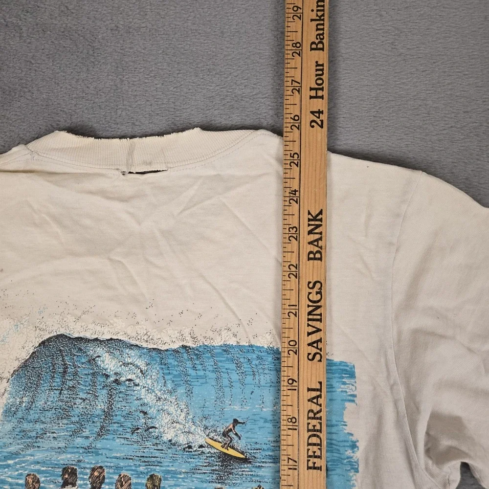 Vintage 80s HOBIE Shirt Mens Medium Beach Sailing Graphic Tee USA Single Stitch